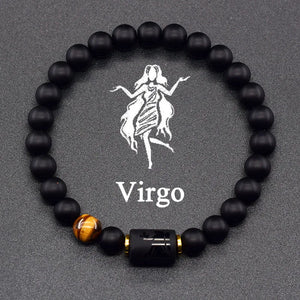 Bracelet Noir Signe du Zodiaque Astro Noir 12 Constellations vierge