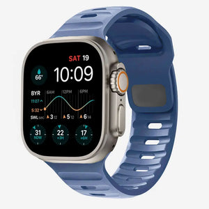 Bracelet Apple Watch en Silicone Chirurgical bleu