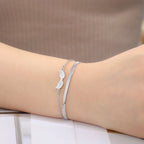 Bracelet double ailes d'ange argent