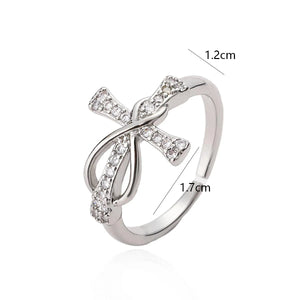 Bague Croix Chrétienne Zircon Femme