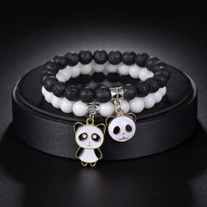 Duo de Bracelets Panda Blanc Et Noir