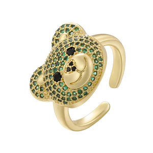 Bague Ours Pierre Or Et Vert