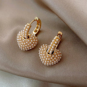 Boucles d'Oreilles Créoles Coeur en Strass