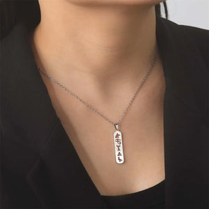 Collier Pendentif Cartouche Hiéroglyphes Egypte argent style 2