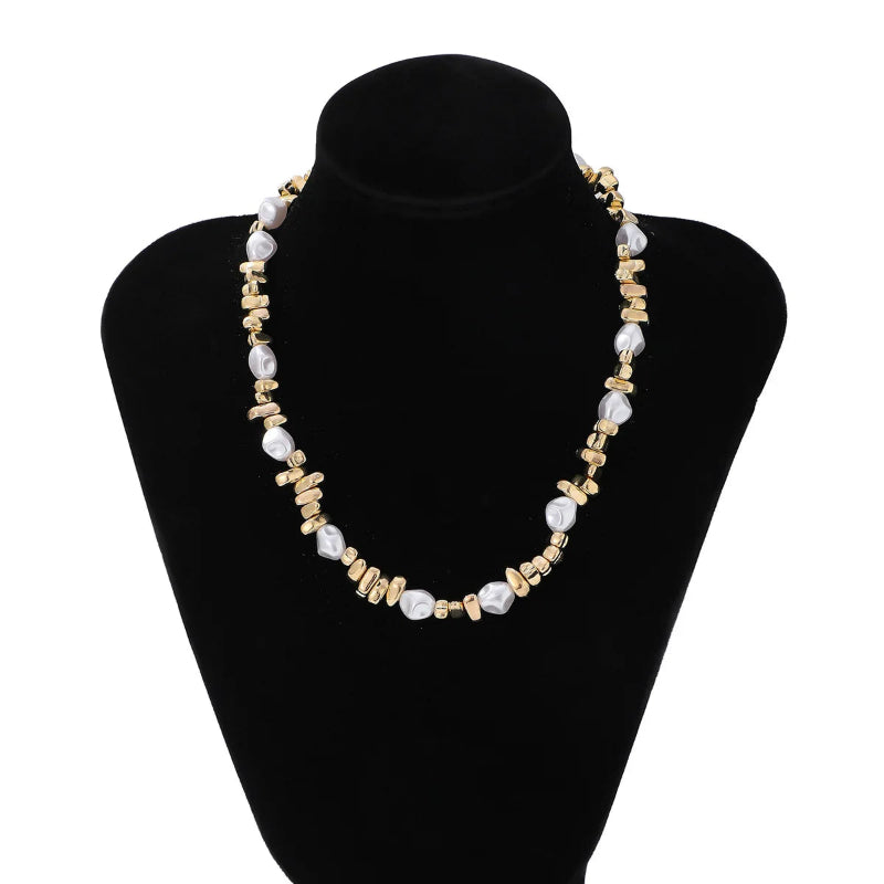 Collier Ras de Cou Perles pour Femme or