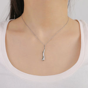 Collier Pendentif Goutte d'Eau Asymétrique argent