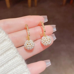 Boucles d'Oreilles Femme avec Perles et Strass