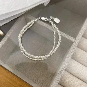 Elégant Bracelet Gourmette en Perles pour Femme