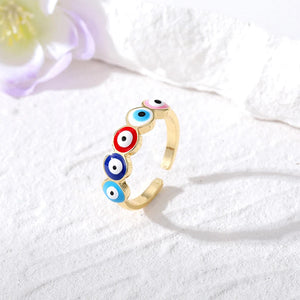 Bague Mauvais Oeil Bleu Turc multicolore