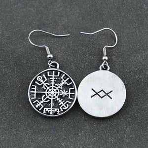 Boucles d'Oreilles Pendantes Boussole Vegvisir Viking 2