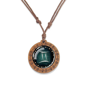 Collier Pendentif Signe du Zodiaque 12 Constellations gémeaux