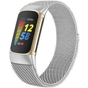 Bracelet pour Montre Fitbit Charge 3 Charge 4 Charge 5 argent