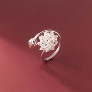 Bague Fleur de Lotus Blanche Femme