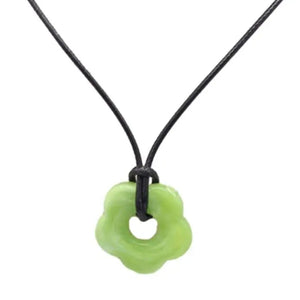 Collier avec Pendentif Fleur Style Romantique vert clair