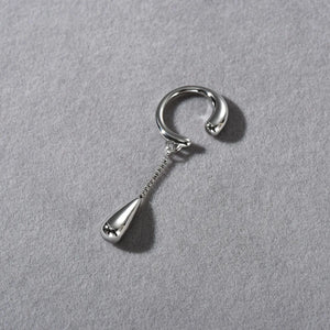 Clips d'Oreilles Créoles Fine Goutte d'Eau argent