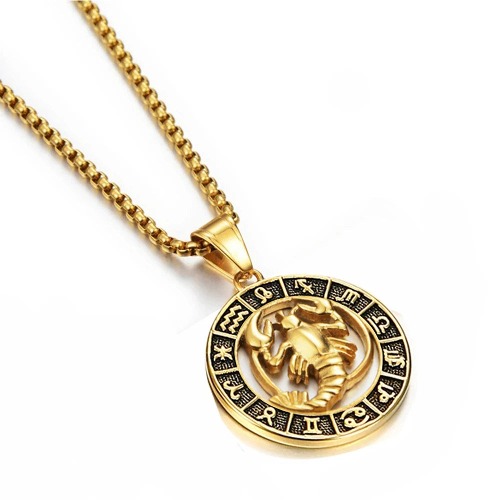 Collier avec Pendentif Signe du Zodiaque Astrologique