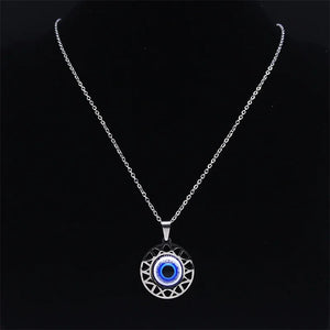 Collier Et Boucles D'Oreilles Avec Pendentif Mauvais Oeil Bleu Turc collier