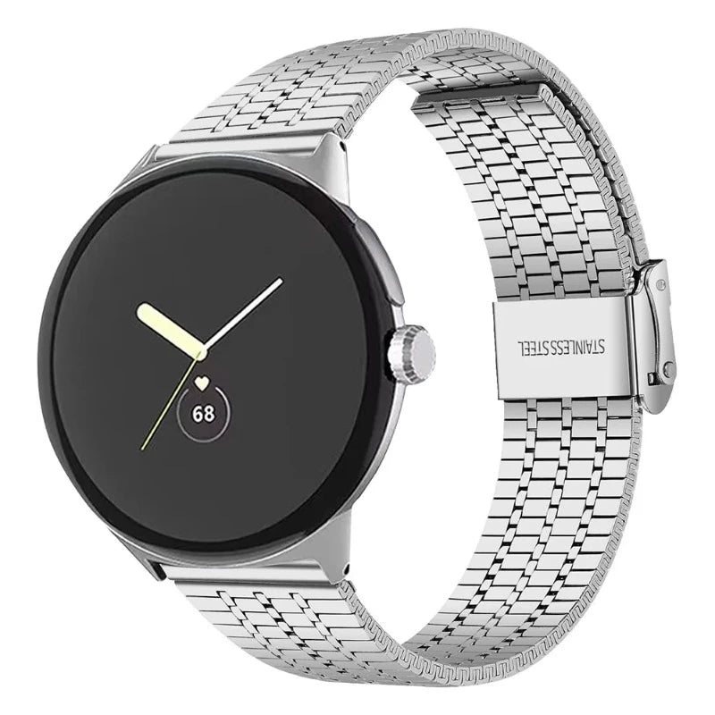 Bracelet en Acier Trempé Maillé Smartwatch Google Pixel Watch 1 & 2 argent