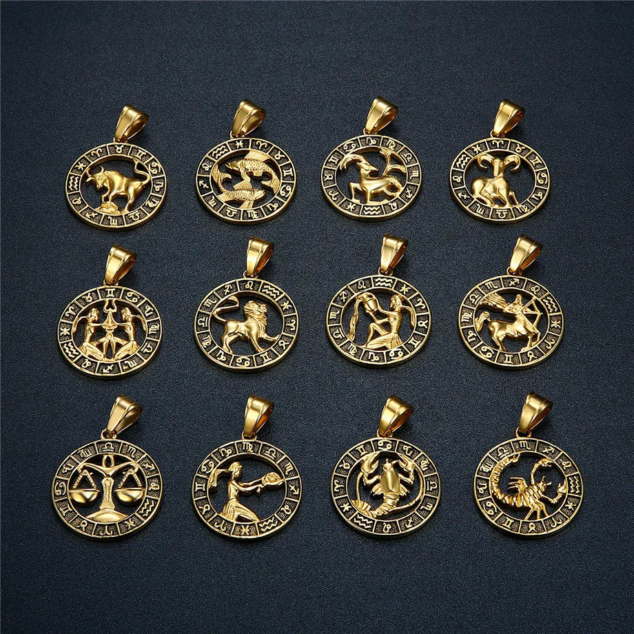Collier avec Pendentif Signe du Zodiaque Astrologique