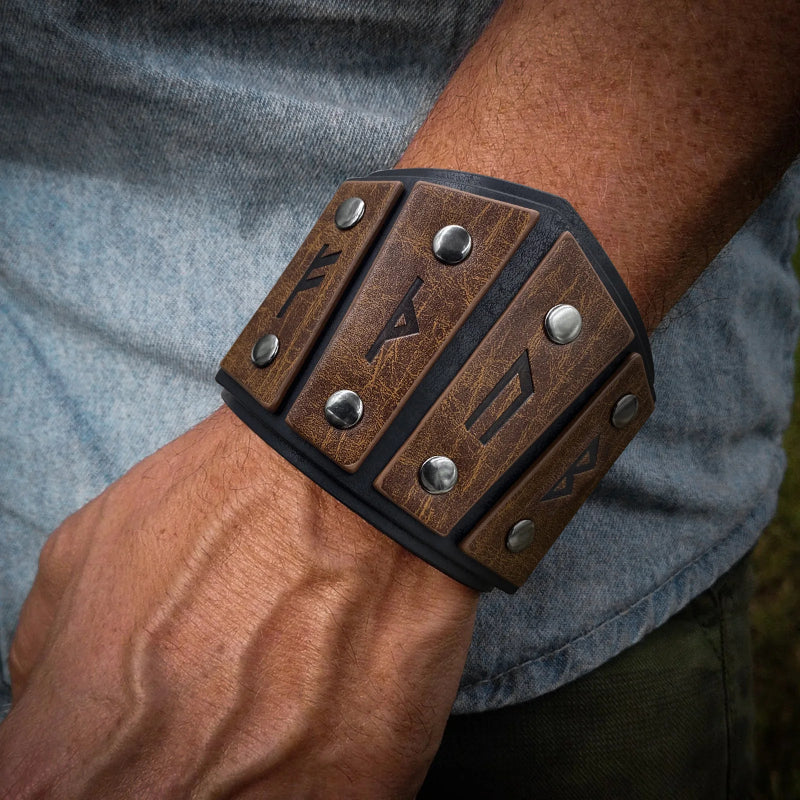 Bracelet Viking Runes Celtiques marron