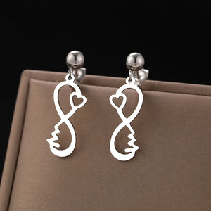 Boucles D'Oreille Infini Coeur Argent