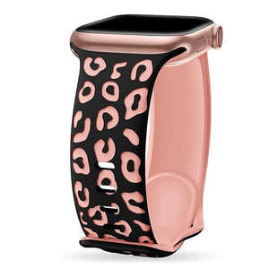 Bracelet Apple Watch Léopard rose