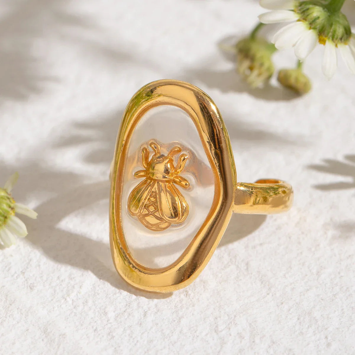 Bague large abeille pour femme