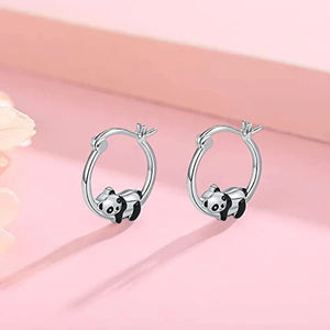 Boucles D'Oreilles Panda Couché