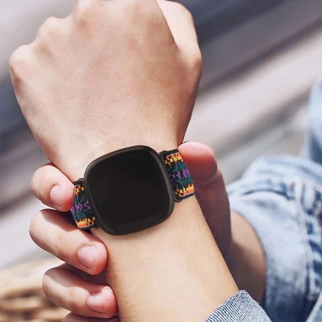 Bracelet de montre tressé compatible avec Fitbit Versa 2