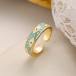 Bague Contre Mauvais Oeil Bleu Turc Anneau Turquoise