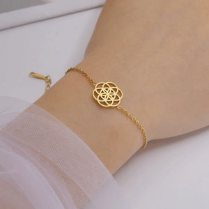 Bracelet Mandala Géométrie Sacrée Femme or