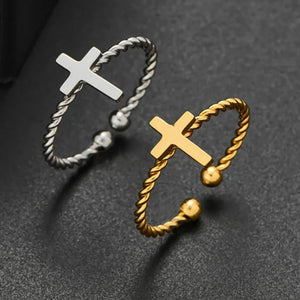 Bague Croix Anneau Entrelacé