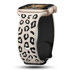 Bracelet Apple Watch Léopard beige clair