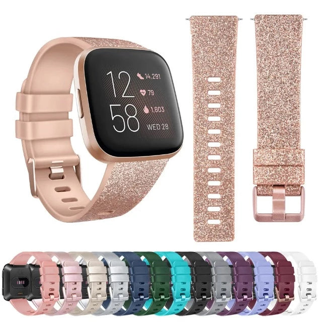 Bracelet de montre Compatible avec Fitbit Versa 2, Cuir - Violet