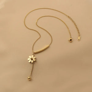 Collier Elégant Long Pendentif Fleur