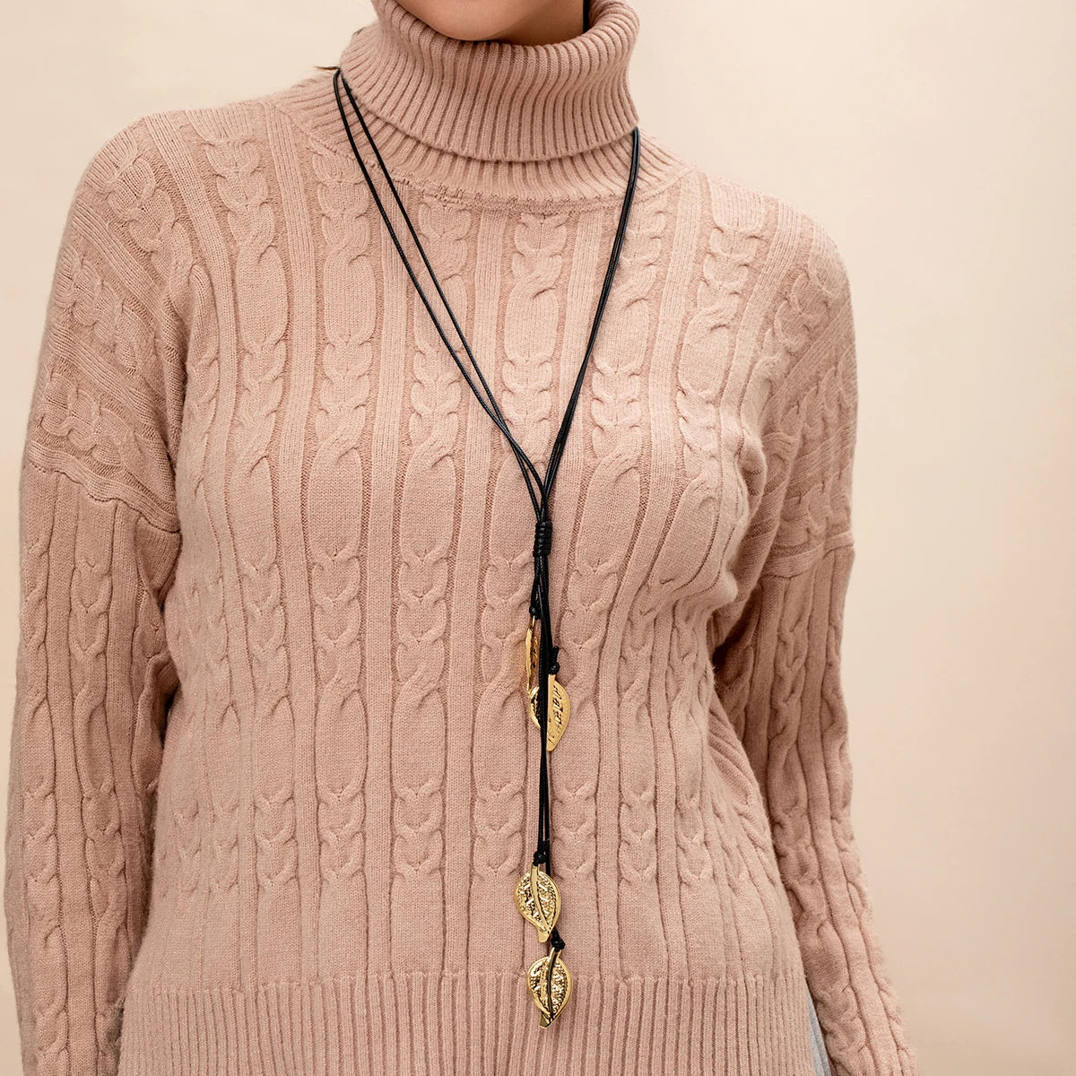Collier avec Pendentif Feuille d'Automne