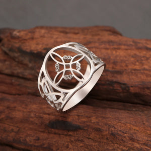 Bague Noeud de Sorcière Femme Protection Anneau Wiccan argent