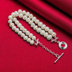 Bracelet Gourmette de Style Rétro en Perles