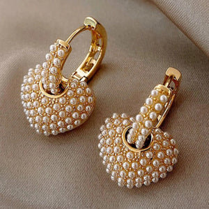 Boucles d'Oreilles Créoles Coeur en Strass