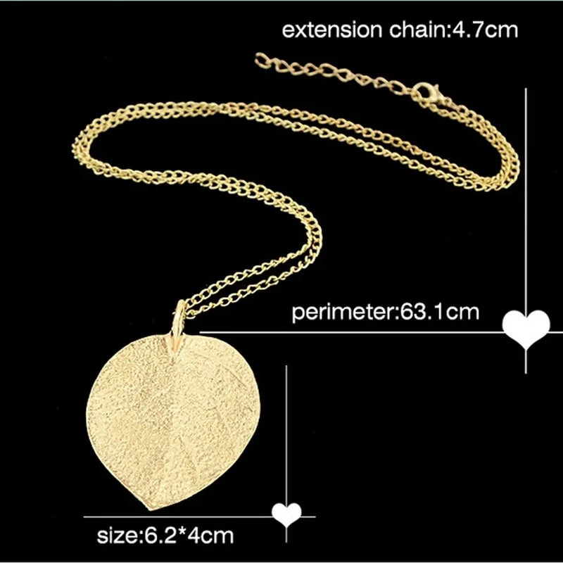 Collier avec Pendentif Feuille Automnale