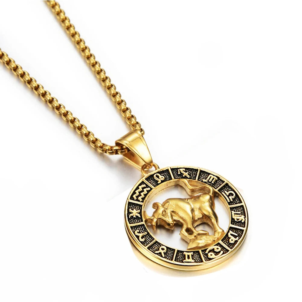 Collier avec Pendentif Signe du Zodiaque Astrologique