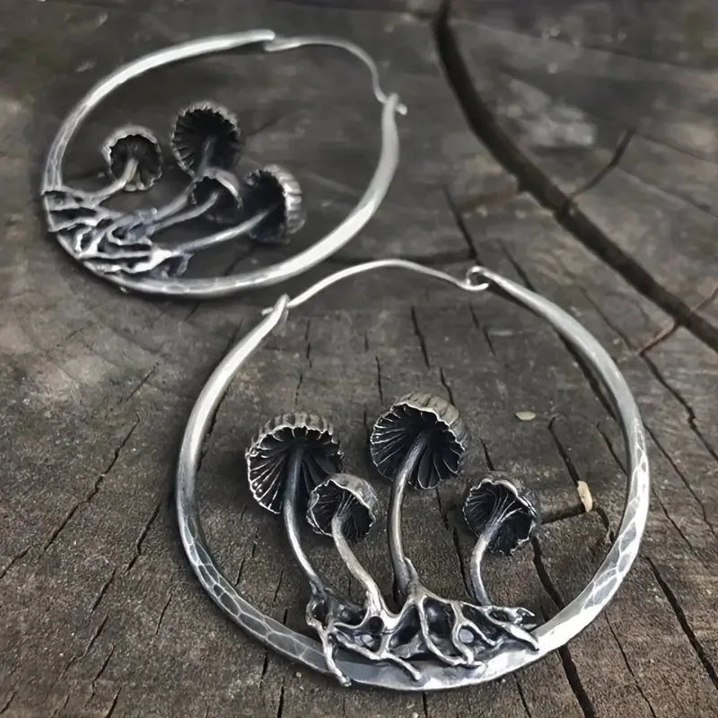 Boucles d'Oreilles Créoles Vintages Champignons