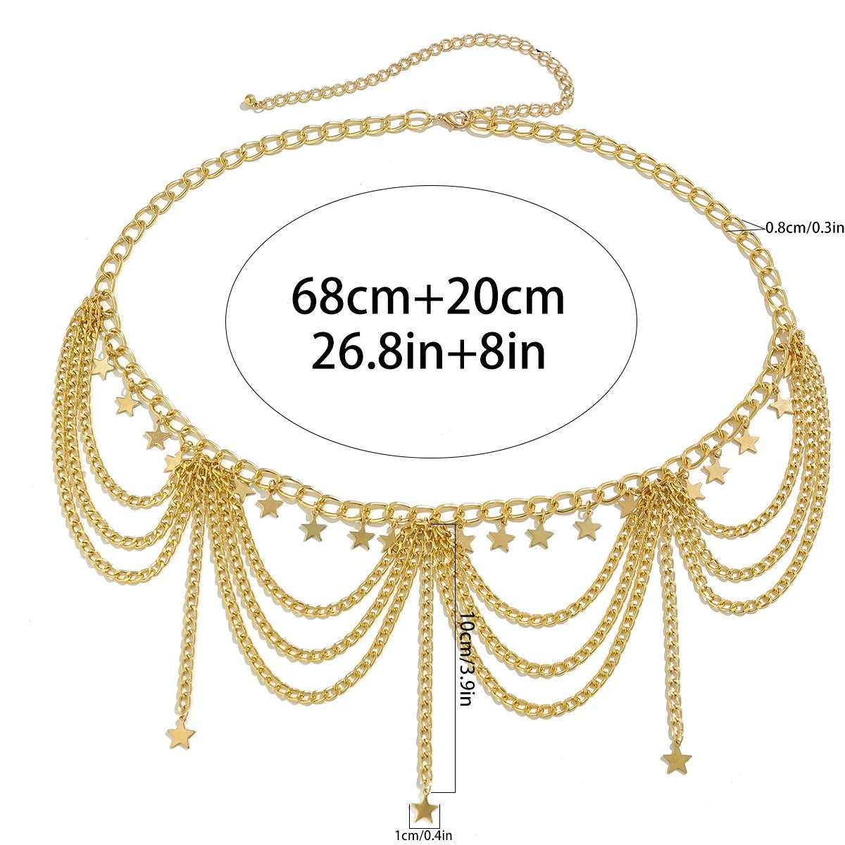 Chaîne de hanche style oriental - bijou de taille et ventre pour femme