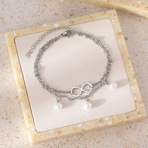 Bracelet Infini Perles argent