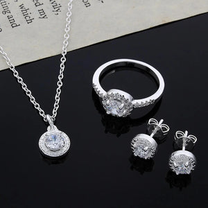 Coffret de 3 Bijoux Zircons Argent