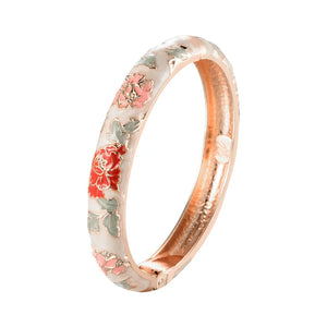 Bracelet Romantique Gourmette Fleurs orange