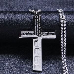 Collier & Médaillon Croix Pendentif Homme Chrétien argent