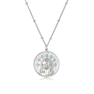 Collier De la Vierge Marie Pendentif Chrétien argent