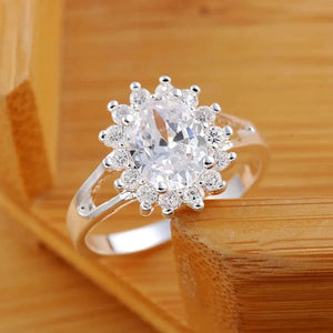 Bague Anneau Fleur en Crystal