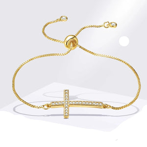 Bracelet Croix Chrétienne Zircon Femme